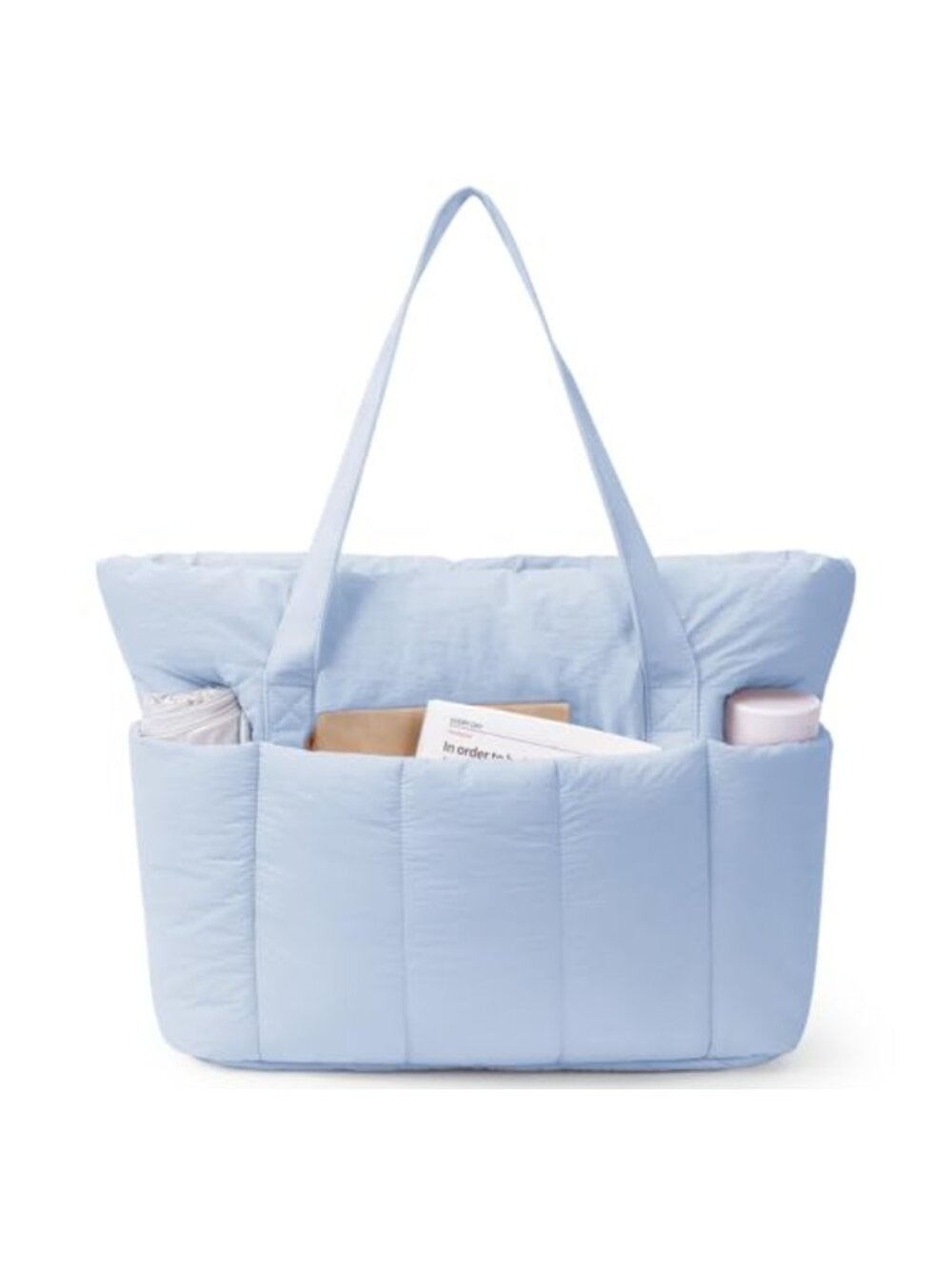 Puffer Work Tote Bag Women 15.6 Laptop Compartment Travel Nurse Gift Nylon
